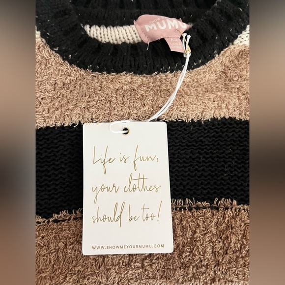 NWT Show Me Your MUMU Timothy Tunic Sweater in Neutral Stripe - Picture 4 of 8